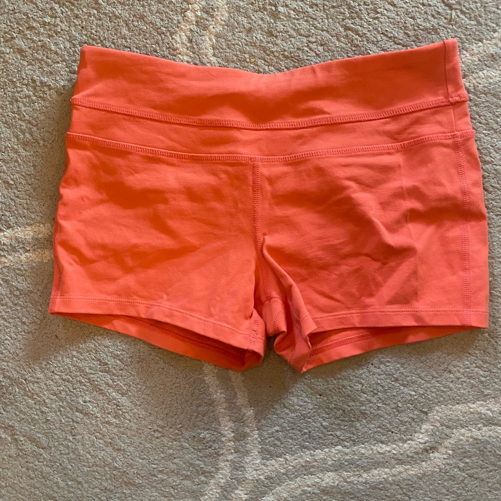 Prana Orange Bootie Exercise Workout Shorts Small